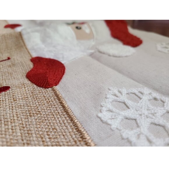 Christmas Throw Pillow Cover Embroidered Decorative Case Holiday Santa Decor 20" - Picture 8 of 9